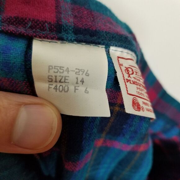 VTG Pendleton Women's  Virgin Wool Plaid Midi Skirt Sz 14 Petite Multicolor USA - Picture 8 of 8